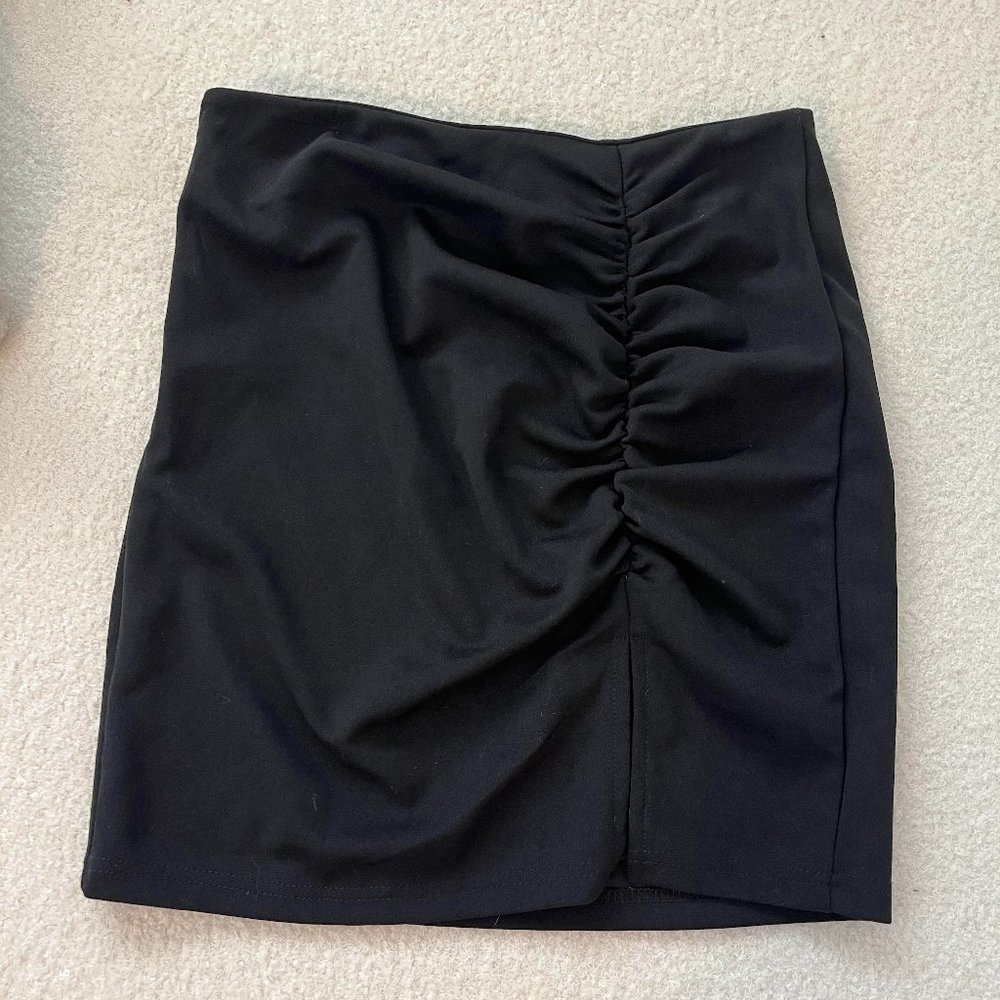 Shein Black Ruched Mini Skirt
